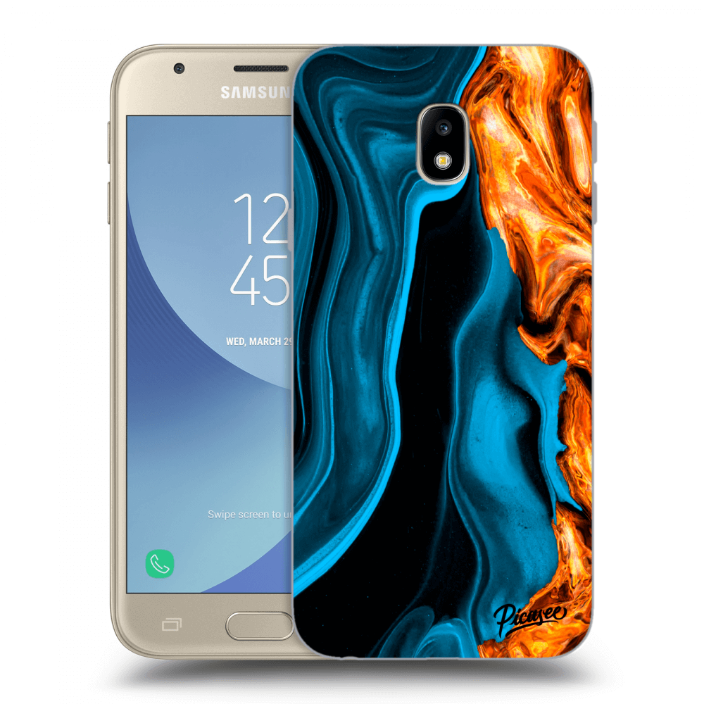 Picasee husă transparentă din silicon pentru Samsung Galaxy J3 2017 J330F - Gold blue