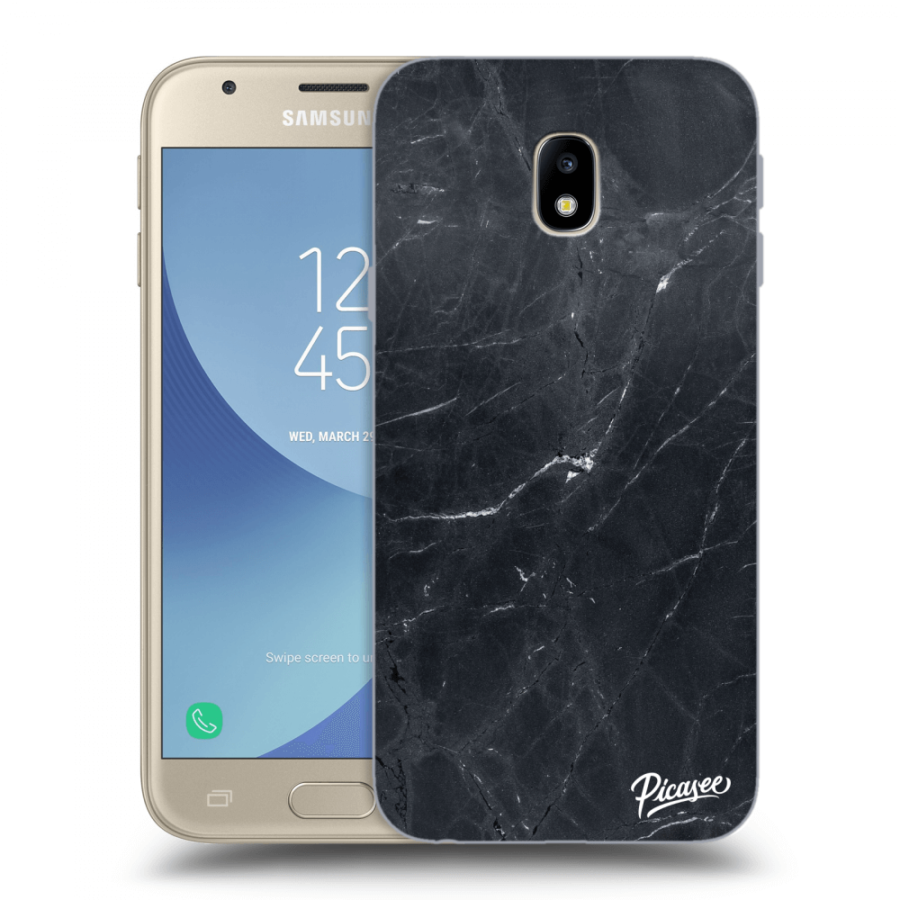 Picasee husă transparentă din silicon pentru Samsung Galaxy J3 2017 J330F - Black marble