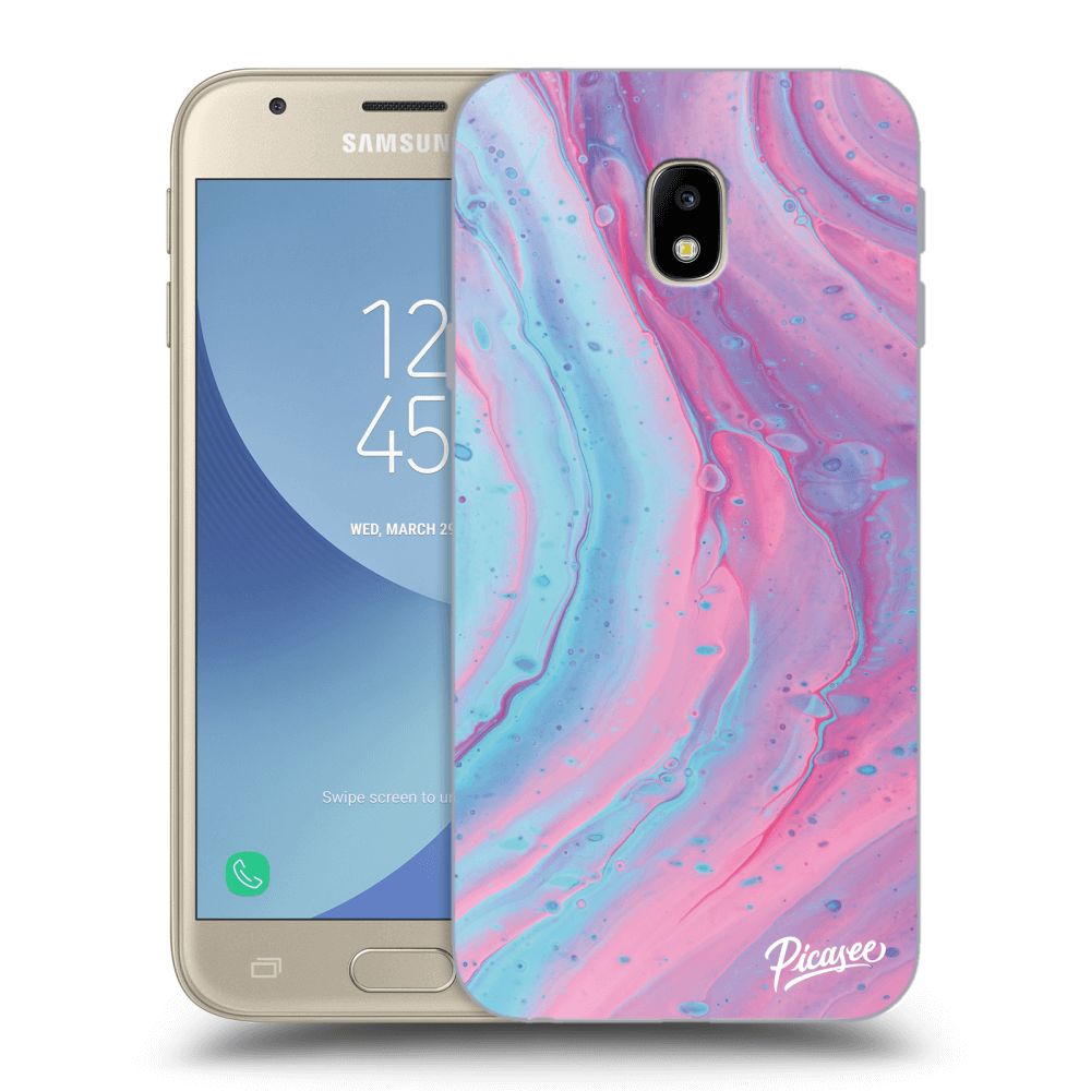 Picasee husă transparentă din silicon pentru Samsung Galaxy J3 2017 J330F - Pink liquid