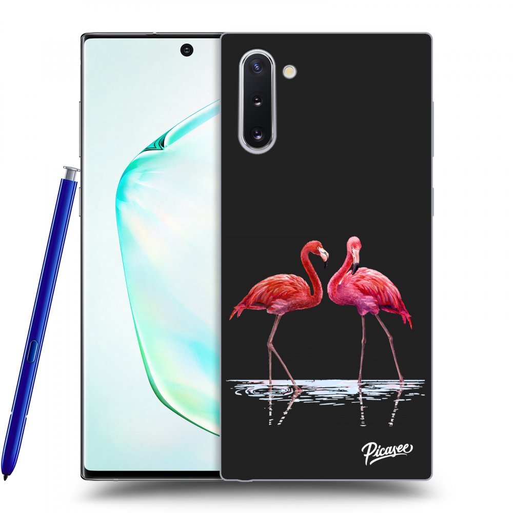 Picasee husă neagră din silicon pentru Samsung Galaxy Note 10 N970F - Flamingos couple