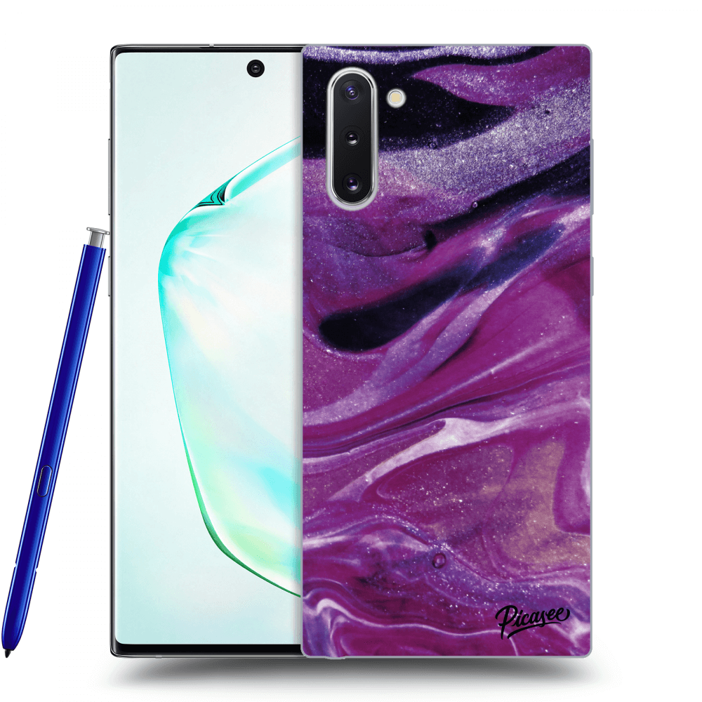 Picasee husă transparentă din silicon pentru Samsung Galaxy Note 10 N970F - Purple glitter