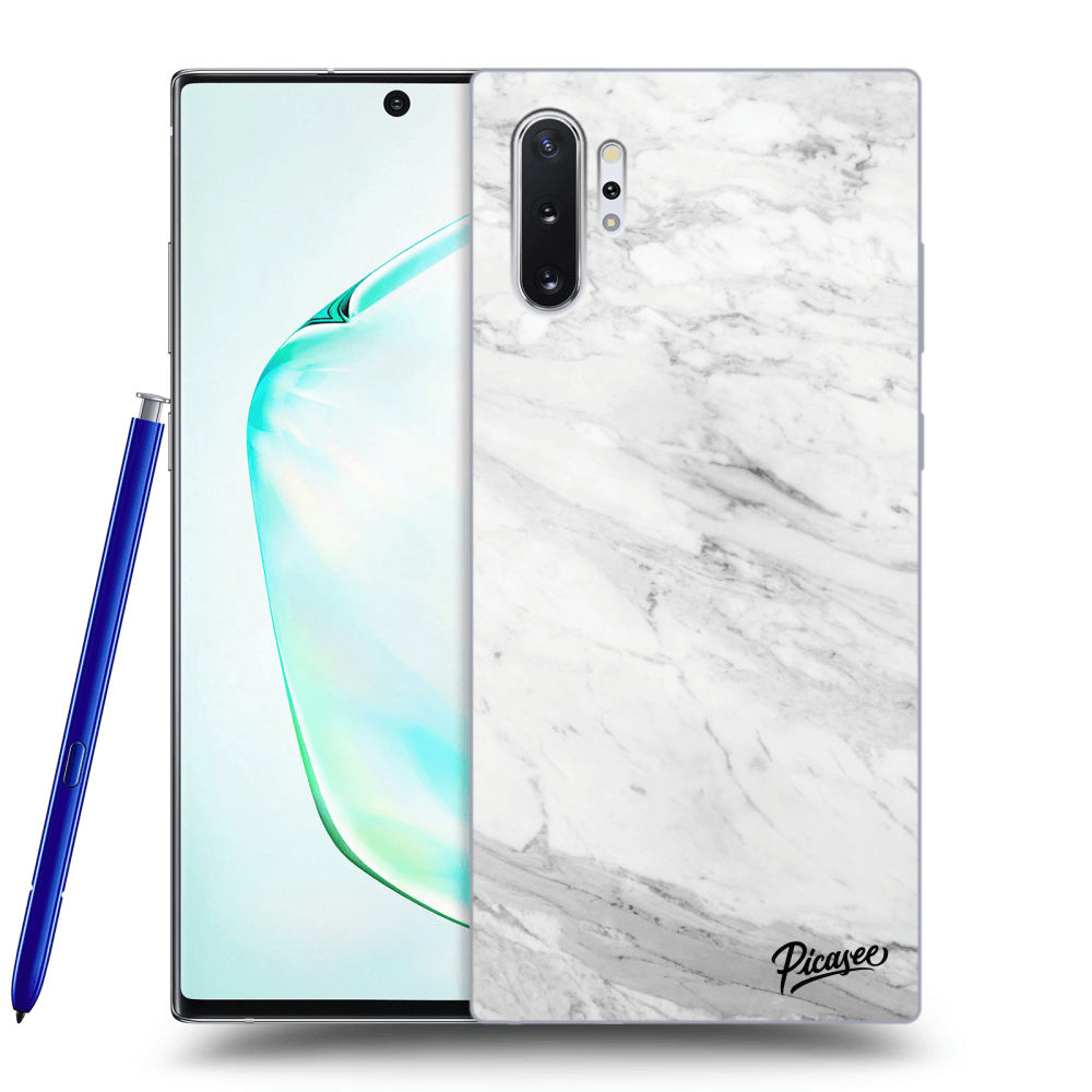 Picasee husă transparentă din silicon pentru Samsung Galaxy Note 10+ N975F - White marble