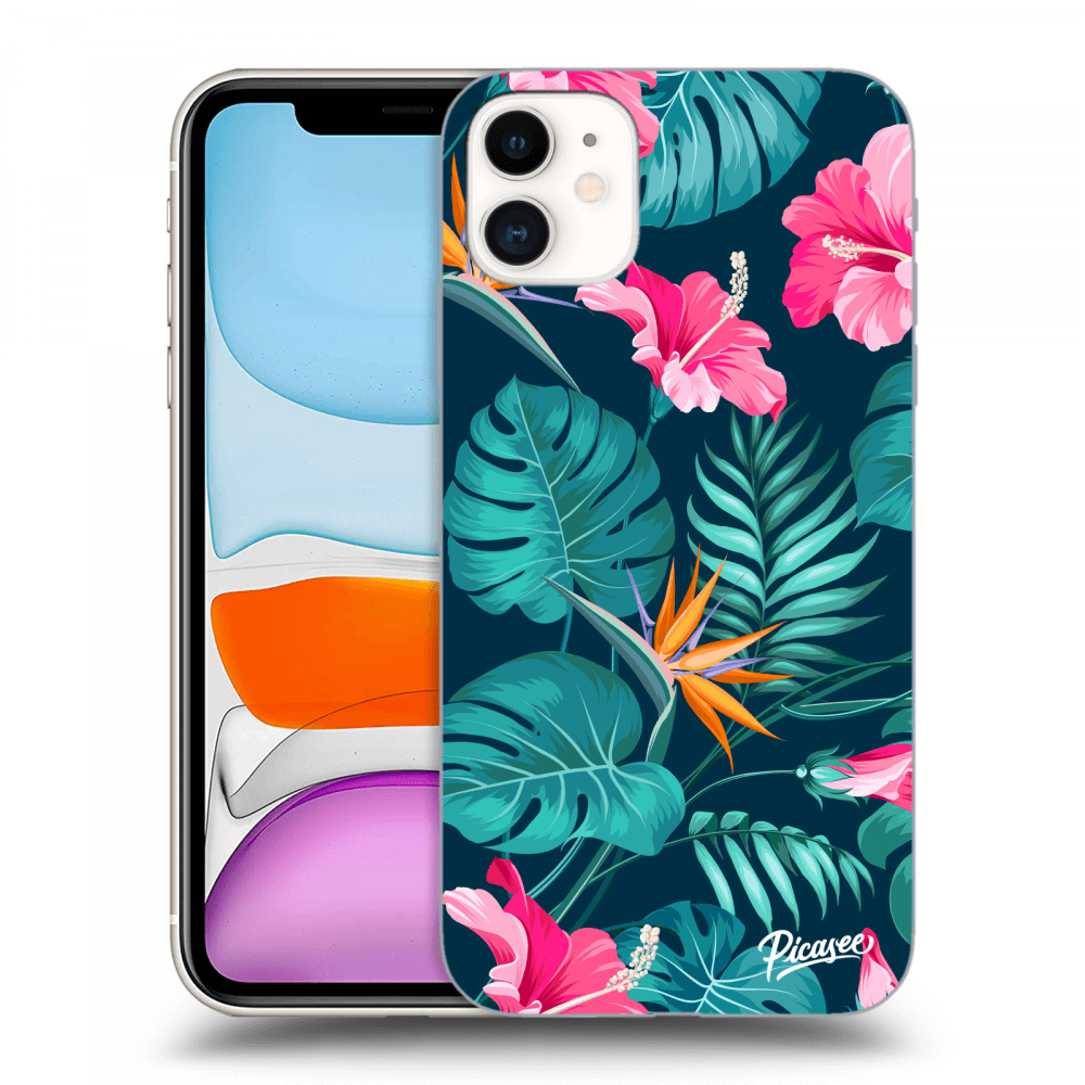 Picasee ULTIMATE CASE MagSafe pentru Apple iPhone 11 - Pink Monstera