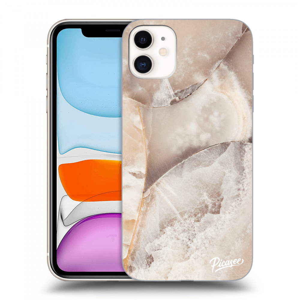 Picasee husă transparentă din silicon pentru Apple iPhone 11 - Cream marble
