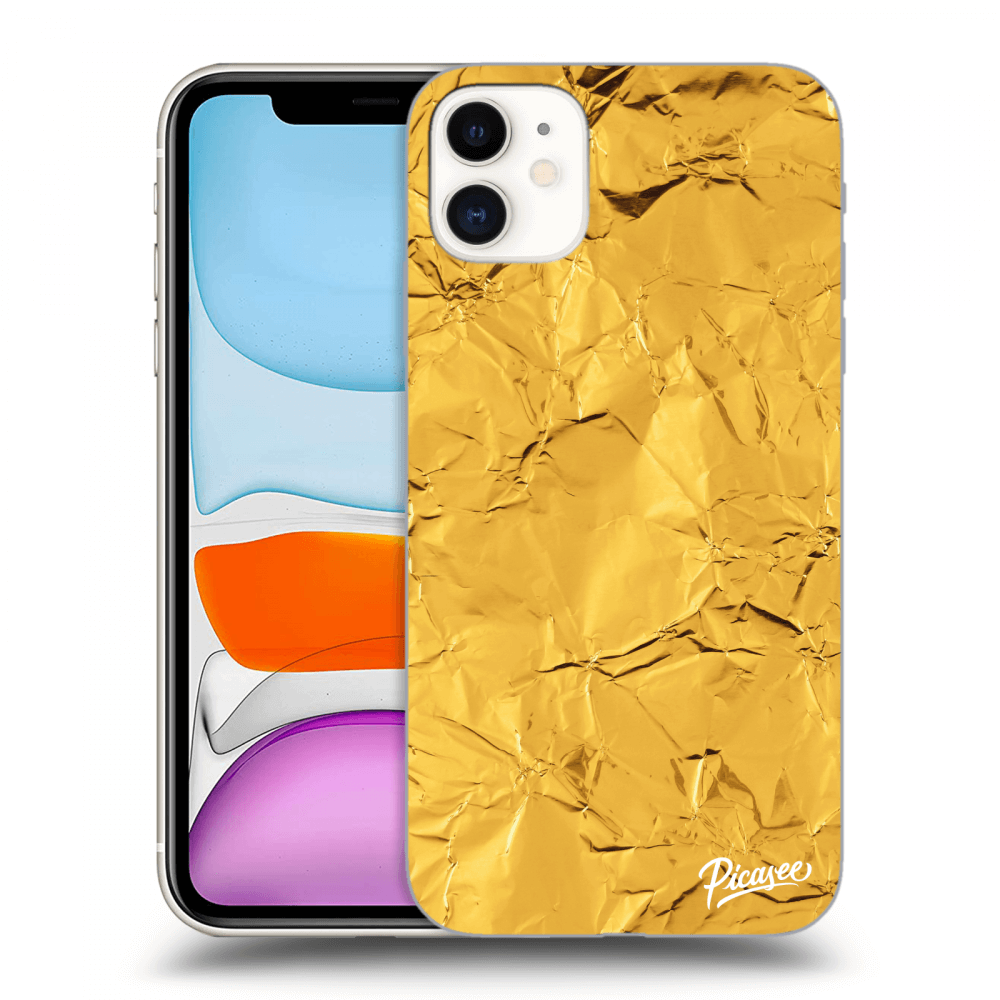 Picasee husă transparentă din silicon pentru Apple iPhone 11 - Gold