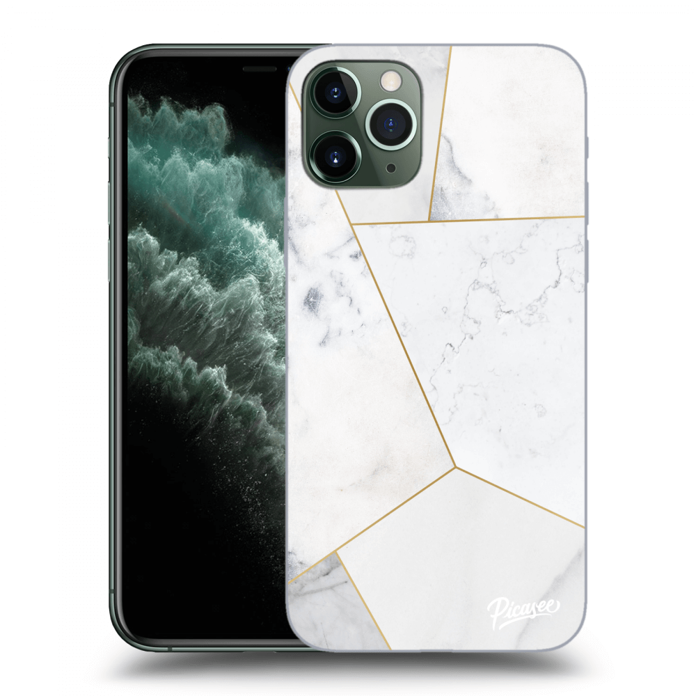 Picasee husă transparentă din silicon pentru Apple iPhone 11 Pro - White tile
