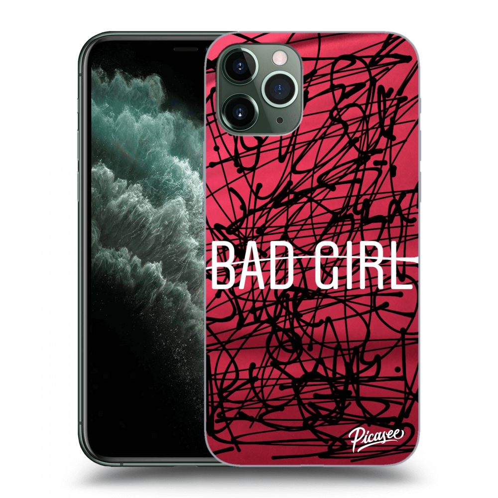 Picasee husă neagră din silicon pentru Apple iPhone 11 Pro - Bad girl