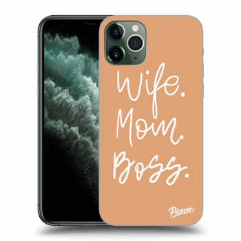 Picasee husă transparentă din silicon pentru Apple iPhone 11 Pro - Boss Mama
