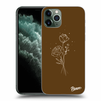 Picasee husă transparentă din silicon pentru Apple iPhone 11 Pro - Brown flowers