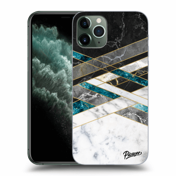 Picasee husă transparentă din silicon pentru Apple iPhone 11 Pro - Black & White geometry