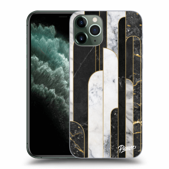 Picasee husă transparentă din silicon pentru Apple iPhone 11 Pro - Black & White tile