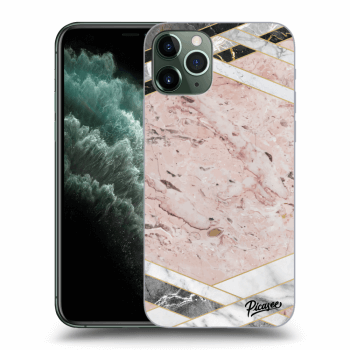 Picasee husă transparentă din silicon pentru Apple iPhone 11 Pro - Pink geometry