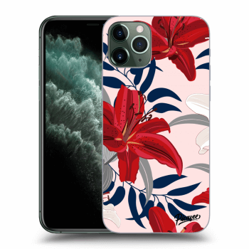 Picasee husă transparentă din silicon pentru Apple iPhone 11 Pro - Red Lily
