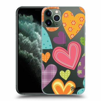 Picasee husă transparentă din silicon pentru Apple iPhone 11 Pro - Colored heart