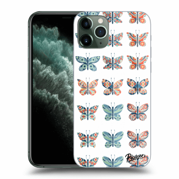 Picasee husă neagră din silicon pentru Apple iPhone 11 Pro - Butterflies