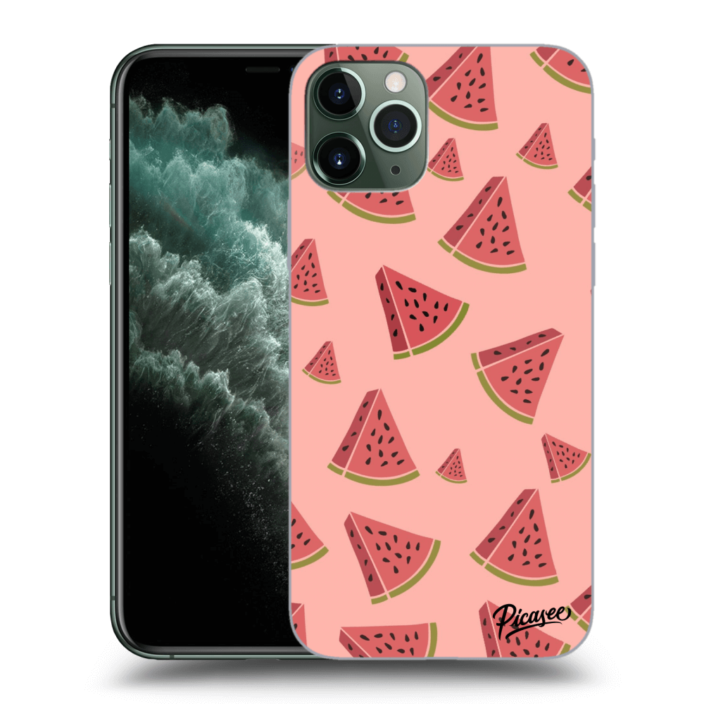 Picasee husă neagră din silicon pentru Apple iPhone 11 Pro - Watermelon