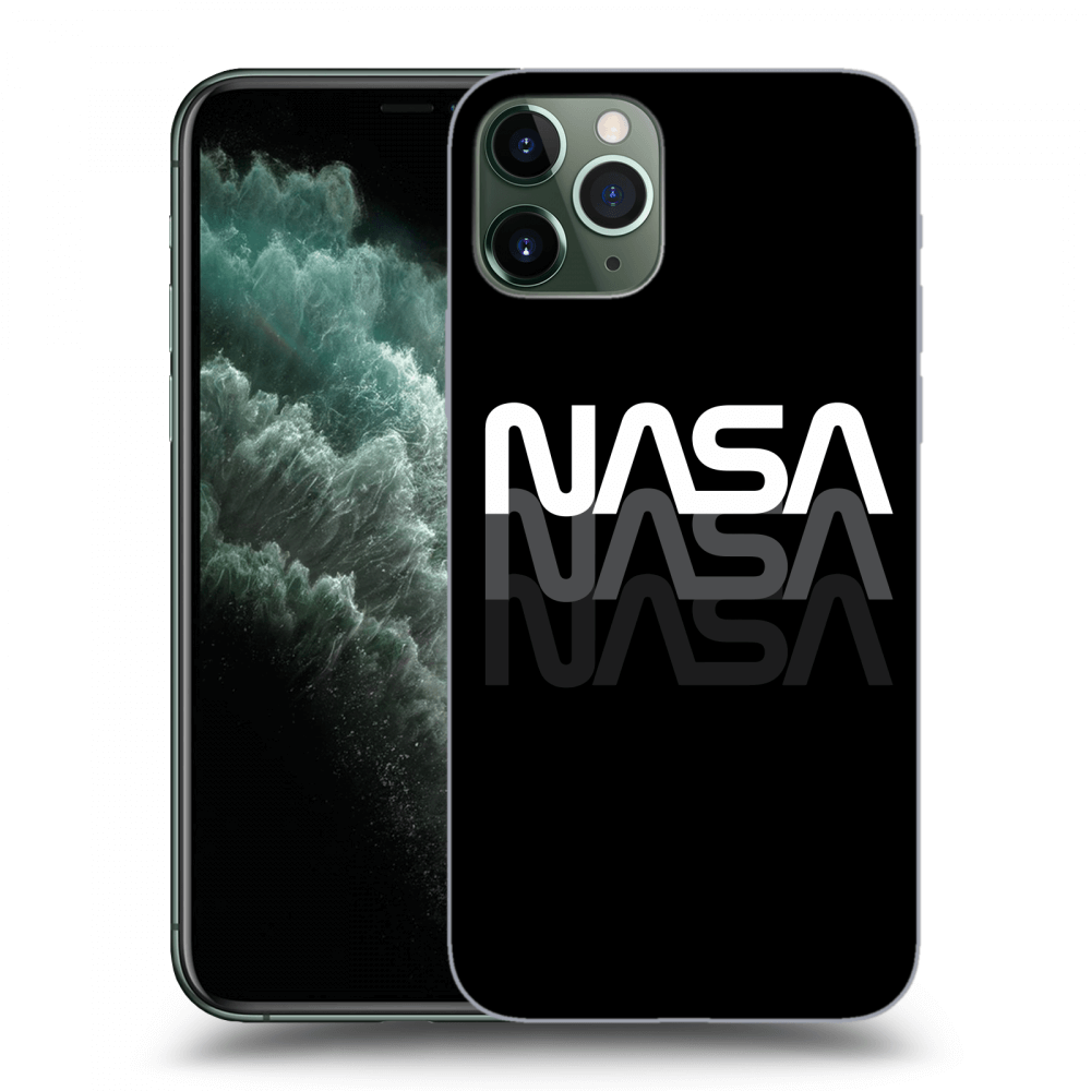Picasee husă neagră din silicon pentru Apple iPhone 11 Pro Max - NASA Triple