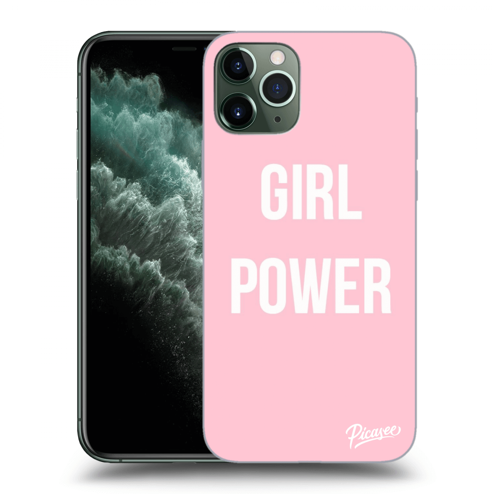 Picasee husă neagră din silicon pentru Apple iPhone 11 Pro Max - Girl power