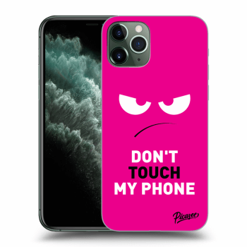 Picasee husă neagră din silicon pentru Apple iPhone 11 Pro Max - Angry Eyes - Pink