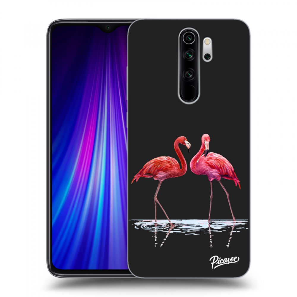 Picasee husă neagră din silicon pentru Xiaomi Redmi Note 8 Pro - Flamingos couple