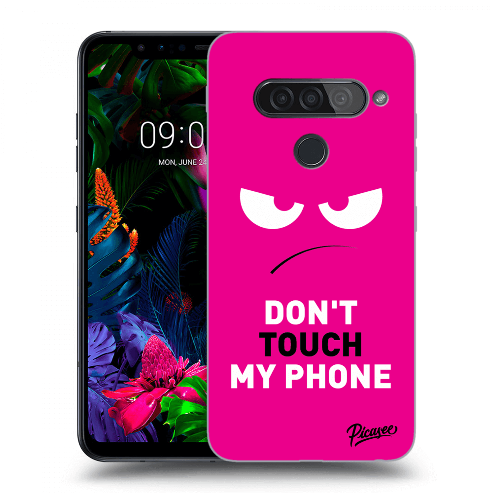 Picasee husă transparentă din silicon pentru LG G8s ThinQ - Angry Eyes - Pink