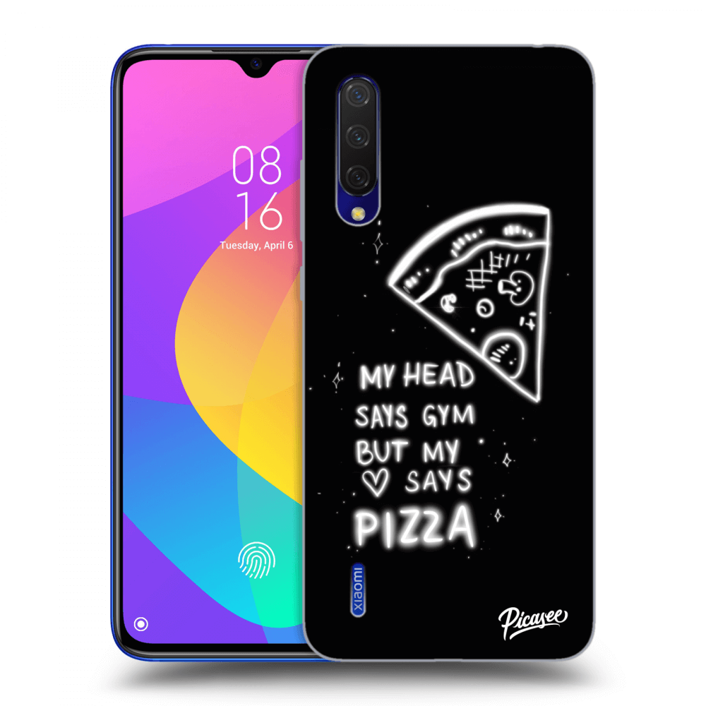 Picasee husă neagră din silicon pentru Xiaomi Mi 9 Lite - Pizza