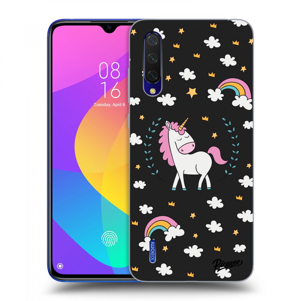 Picasee husă neagră din silicon pentru Xiaomi Mi 9 Lite - Unicorn star heaven