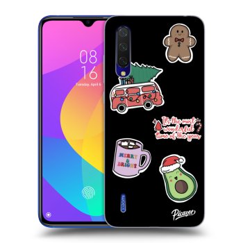 Picasee husă neagră din silicon pentru Xiaomi Mi 9 Lite - Christmas Stickers