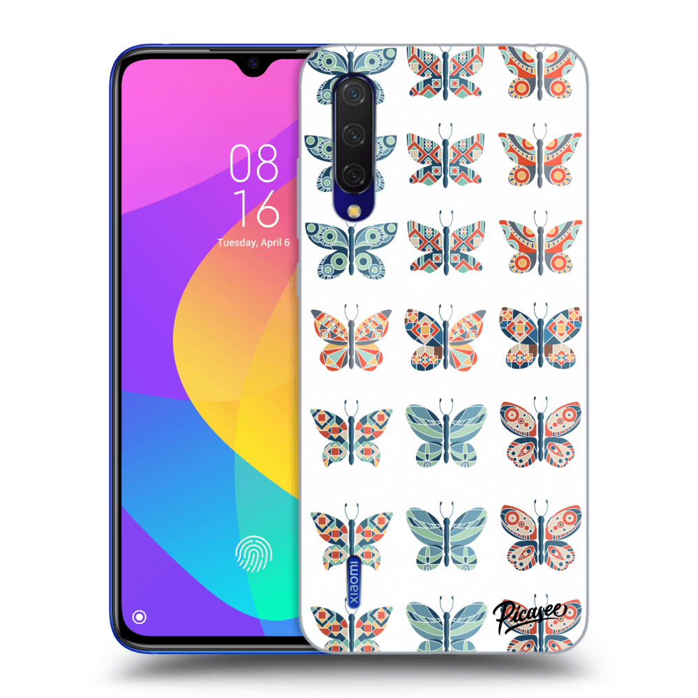 Picasee husă neagră din silicon pentru Xiaomi Mi 9 Lite - Butterflies
