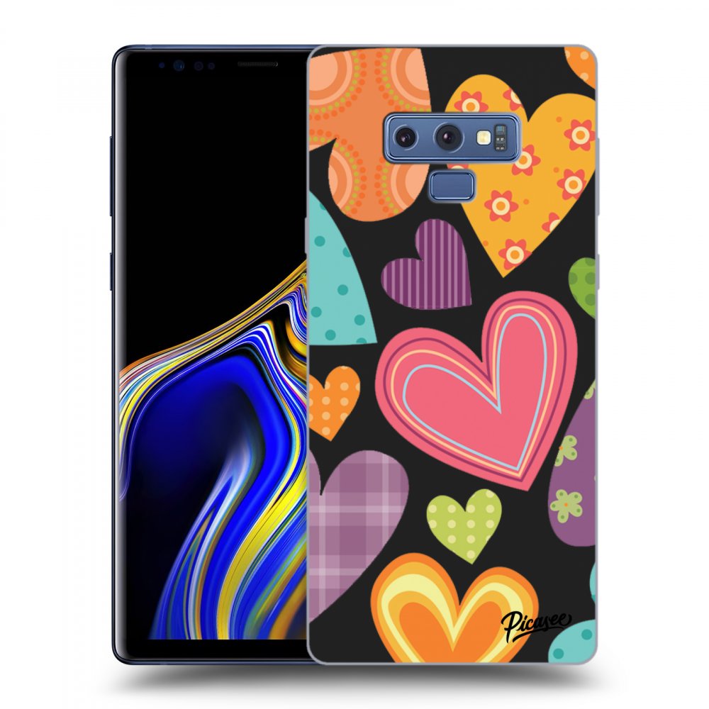 Picasee husă neagră din silicon pentru Samsung Galaxy Note 9 N960F - Colored heart