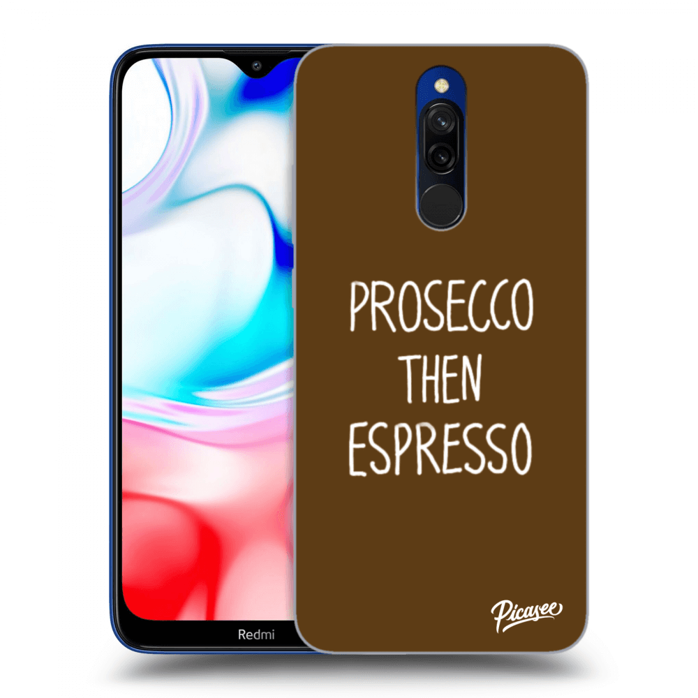 Picasee husă neagră din silicon pentru Xiaomi Redmi 8 - Prosecco then espresso