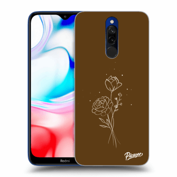Husă pentru Xiaomi Redmi 8 - Brown flowers