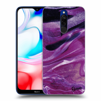 Picasee husă transparentă din silicon pentru Xiaomi Redmi 8 - Purple glitter