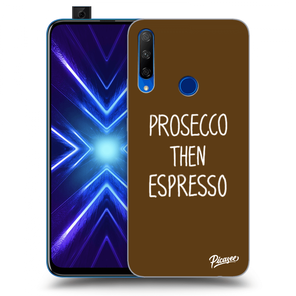 Picasee husă neagră din silicon pentru Honor 9X - Prosecco then espresso