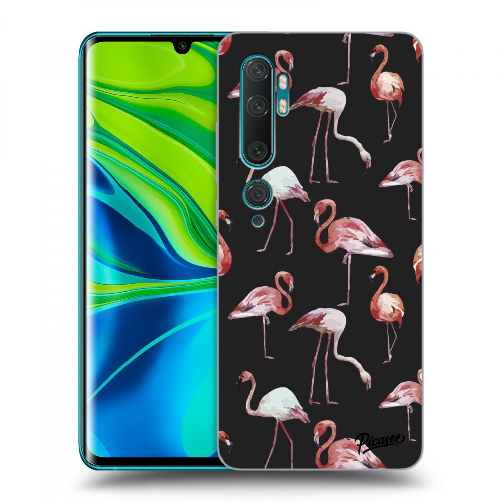 Picasee husă neagră din silicon pentru Xiaomi Mi Note 10 (Pro) - Flamingos