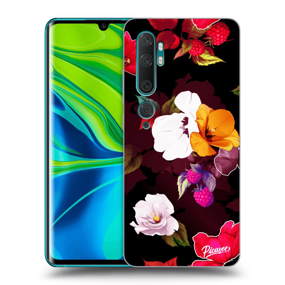Picasee husă transparentă din silicon pentru Xiaomi Mi Note 10 (Pro) - Flowers and Berries