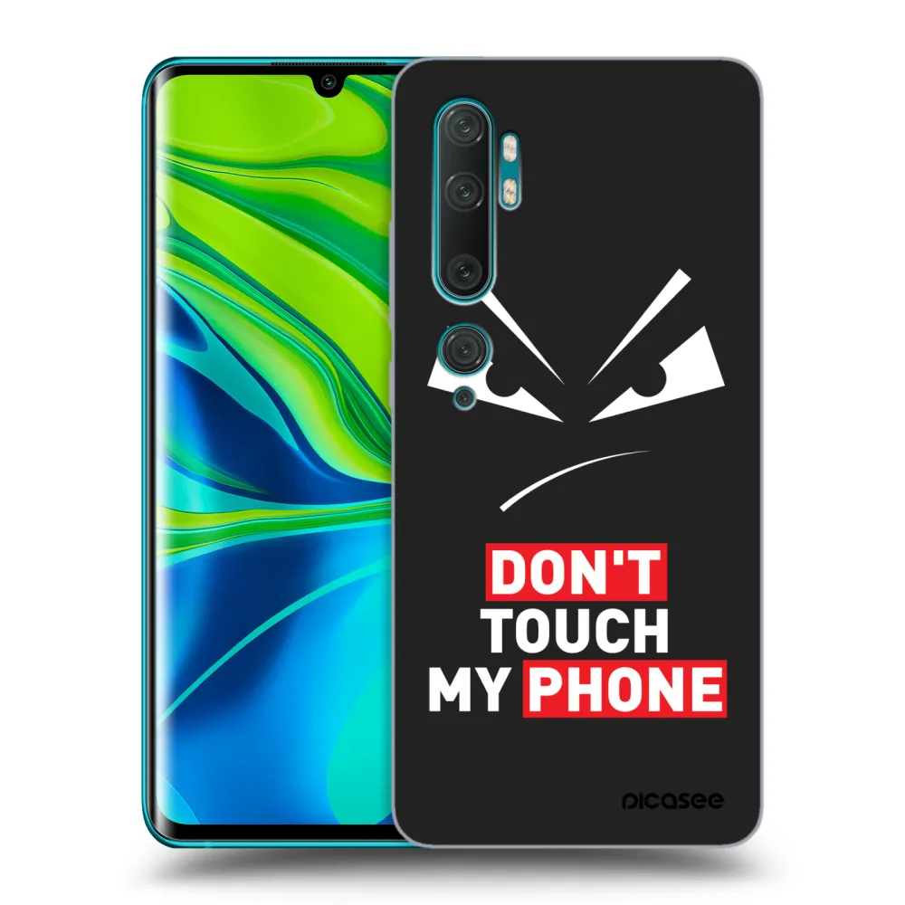Picasee husă neagră din silicon pentru Xiaomi Mi Note 10 (Pro) - Evil Eye - Transparent