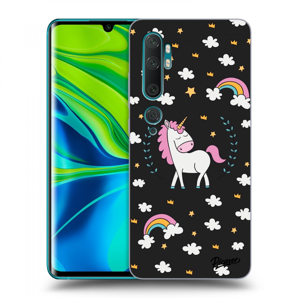 Picasee husă neagră din silicon pentru Xiaomi Mi Note 10 (Pro) - Unicorn star heaven