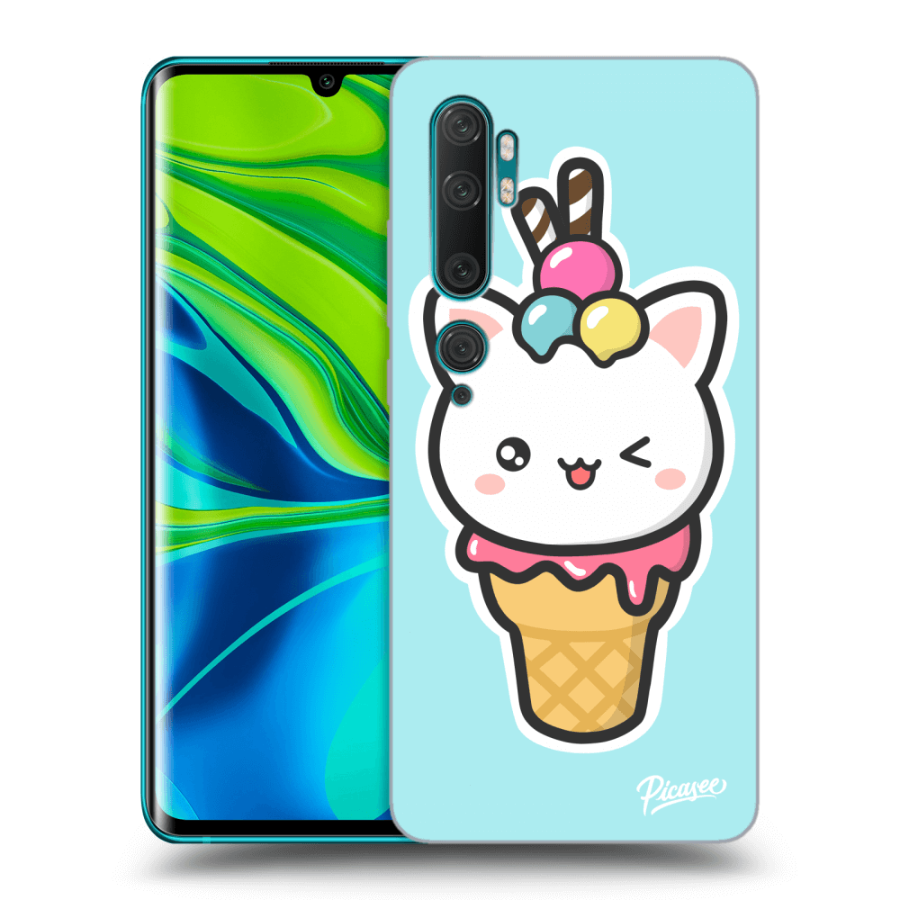 Picasee husă transparentă din silicon pentru Xiaomi Mi Note 10 (Pro) - Ice Cream Cat