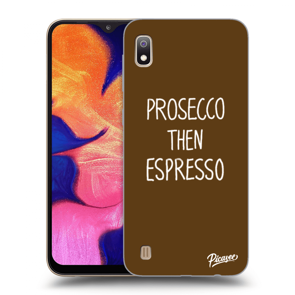 Picasee husă transparentă din silicon pentru Samsung Galaxy A10 A105F - Prosecco then espresso