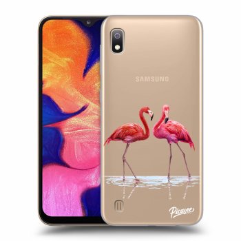 Picasee husă transparentă din silicon pentru Samsung Galaxy A10 A105F - Flamingos couple