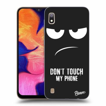 Picasee husă neagră din silicon pentru Samsung Galaxy A10 A105F - Don't Touch My Phone