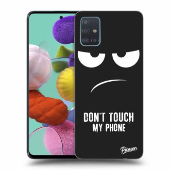 Picasee husă neagră din silicon pentru Samsung Galaxy A51 A515F - Don't Touch My Phone
