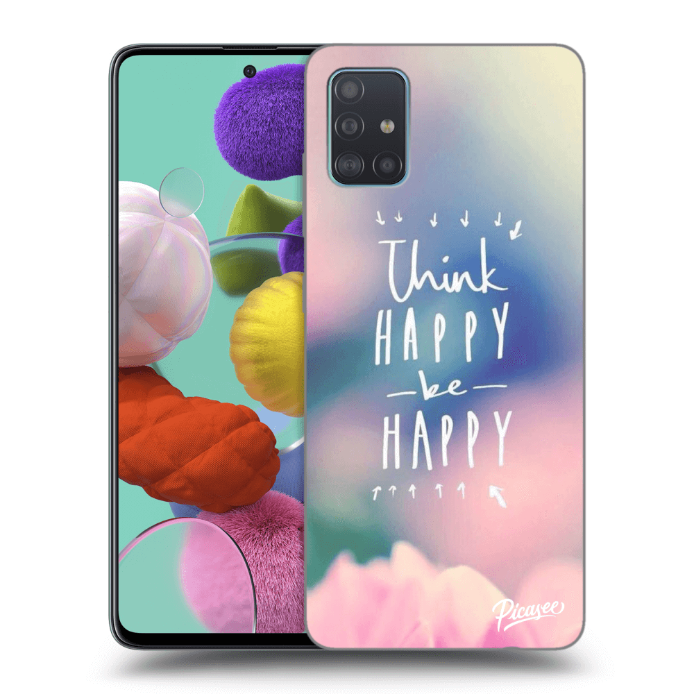 Picasee husă neagră din silicon pentru Samsung Galaxy A51 A515F - Think happy be happy