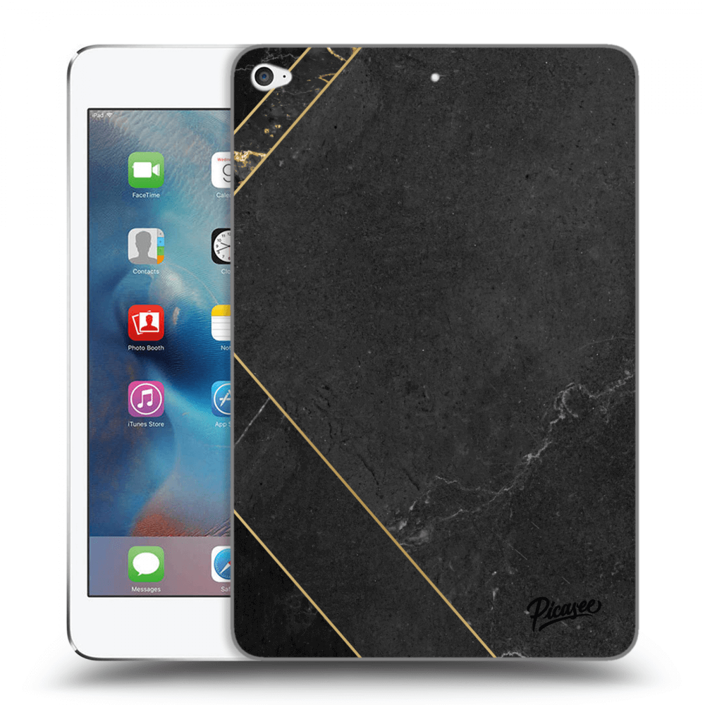 Picasee husă transparentă din silicon pentru Apple iPad mini 4 - Black tile