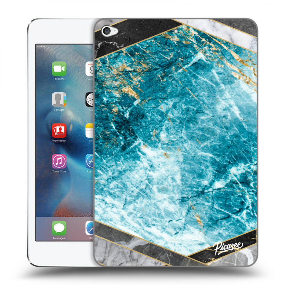 Picasee husă neagră din silicon pentru Apple iPad mini 4 - Blue geometry