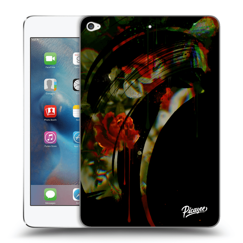 Picasee husă transparentă din silicon pentru Apple iPad mini 4 - Roses black
