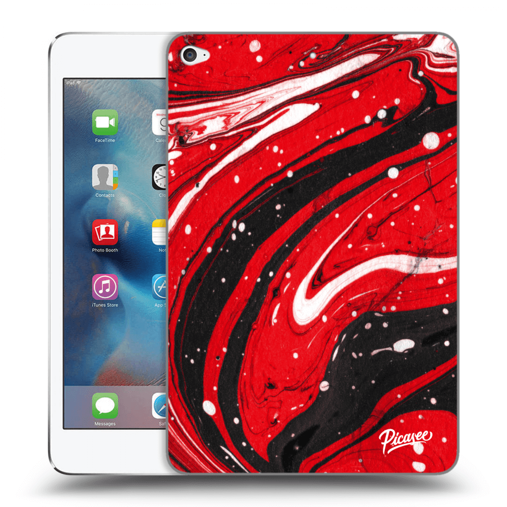 Picasee husă transparentă din silicon pentru Apple iPad mini 4 - Red black