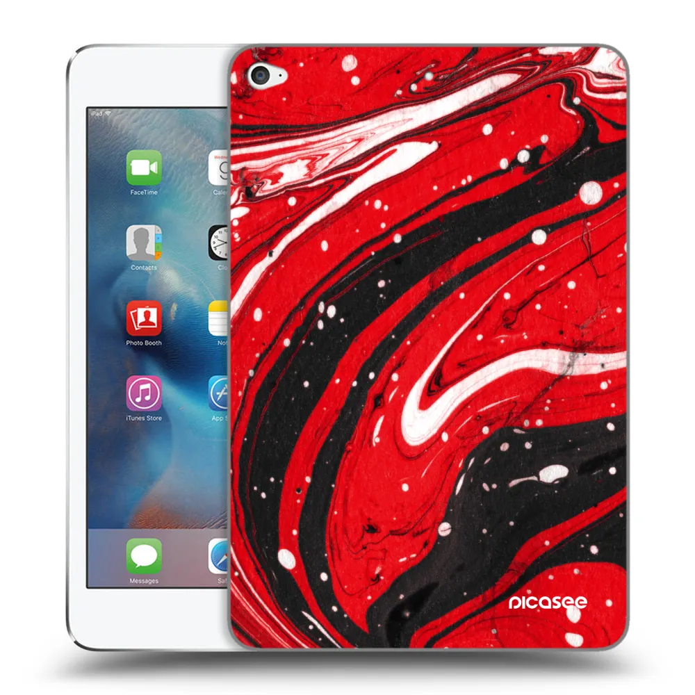 Picasee husă transparentă din silicon pentru Apple iPad mini 4 - Red black