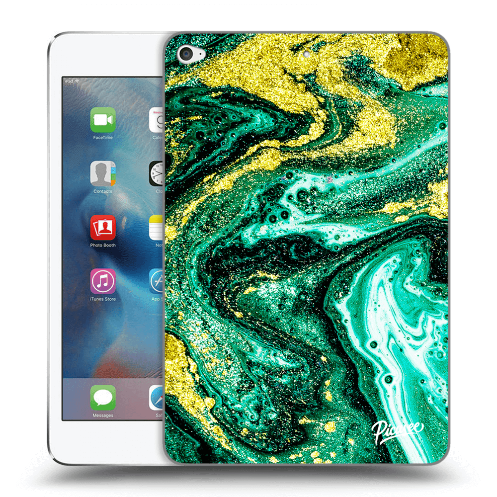 Picasee husă transparentă din silicon pentru Apple iPad mini 4 - Green Gold